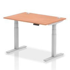 Dynamic Air 1200 x 800mm Height Adjustable Desk Beech Top Cable Ports Silver Leg HA01081 DD