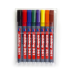 edding 361 Whiteboard Marker Bullet Tip 1mm Line Assorted Colours (Pack 8) - 4-361-8
