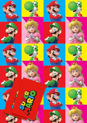 Super Mario Wrapping Paper 2 Sheets & 2 Tags