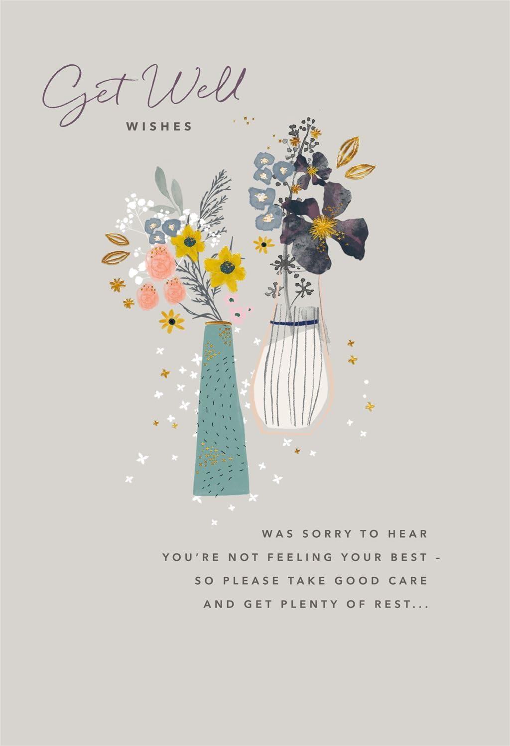 Floral Vase Design Get Well Cards