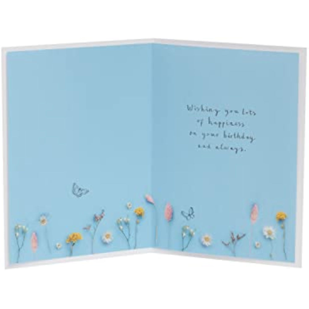 UK Greetings Birthday Card For Her/Female/Friend With Envelope - Framed Floral Design