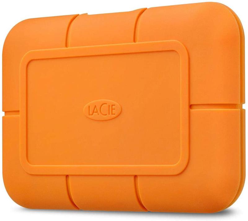 LaCie Rugged 500GB NVMe USB C Orange External Solid State Drive