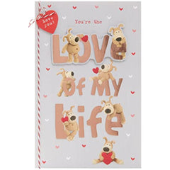 Boofle One I Love Valentine's Day Card With Envelope - Cute Design with Boofles & Large Lettering, 165mm x 254mm