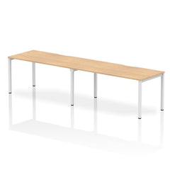 Dynamic Evolve Plus 1600mm Single Row 2 Person Desk Maple Top White Frame BE349 DD