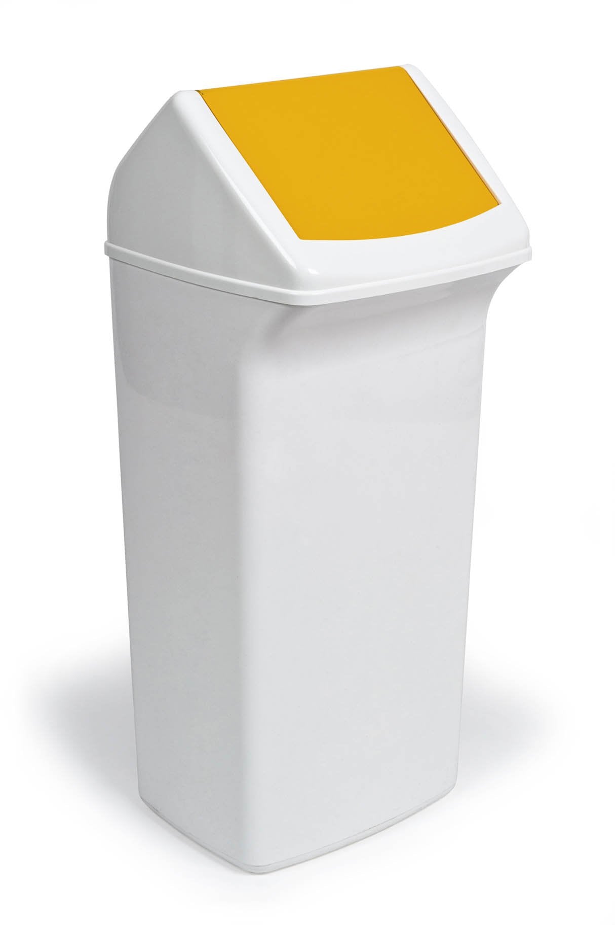 Durable DURABIN Plastic Waste Recycling Bin Rectangular 40 Litre with Yellow Lid - VEH2012035 DD