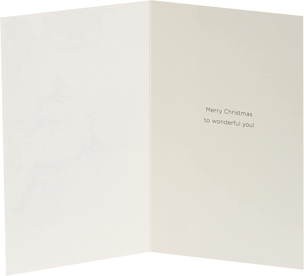 Quirky Snow Couple in Tartan Husband Christmas Card