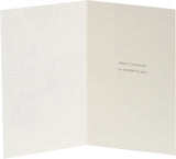Quirky Snow Couple in Tartan Husband Christmas Card