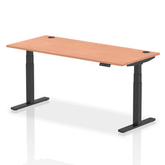 Dynamic Air 1800 x 800mm Height Adjustable Desk Beech Top Cable Ports Black Leg HA01208 DD
