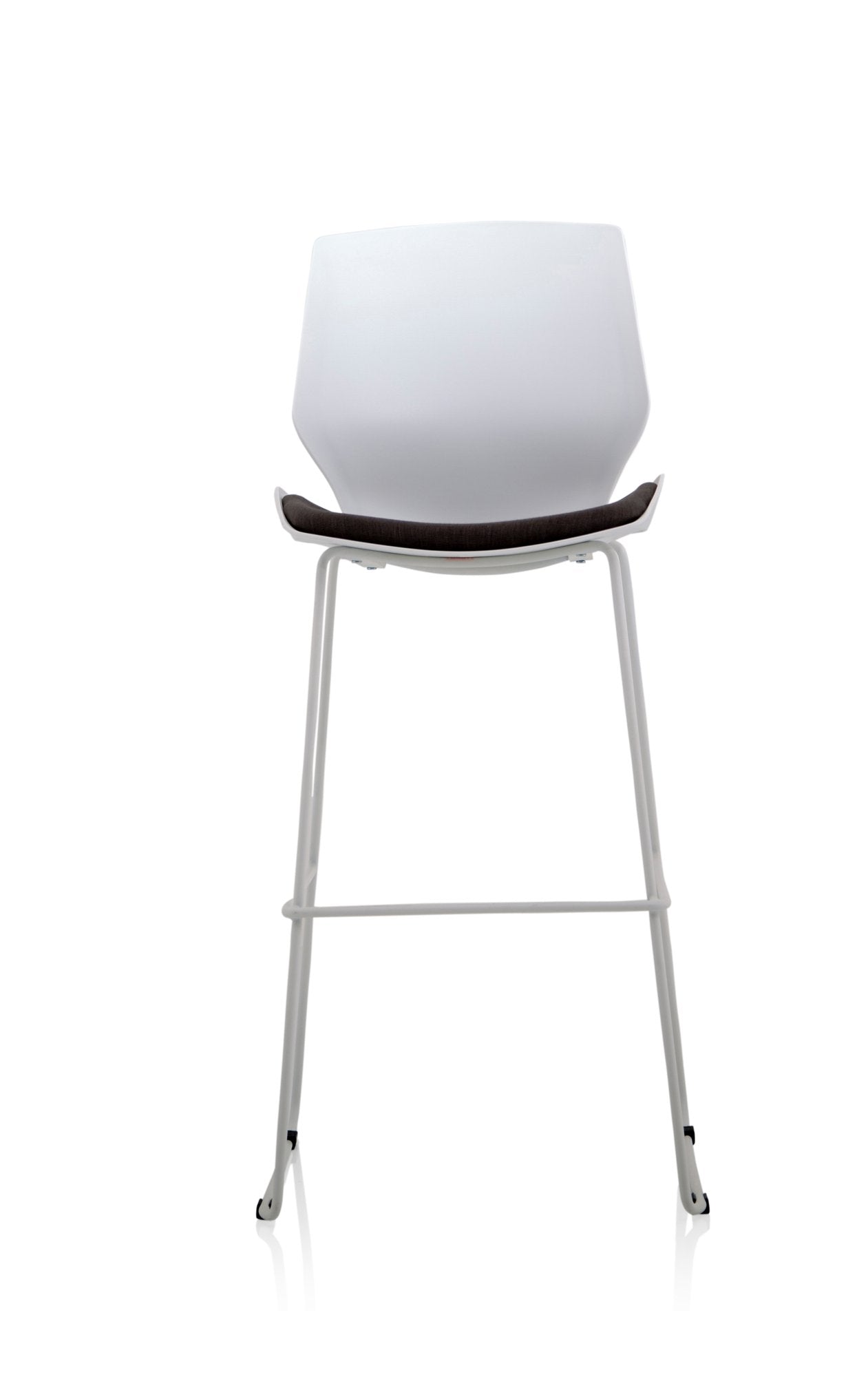 Florence White Frame High Stool Grey Fabric BR000210 DD