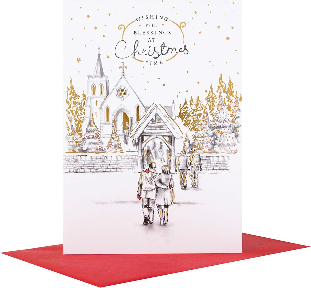 Hallmark Christmas Card – Religious Blessings Design with Traditional Verse