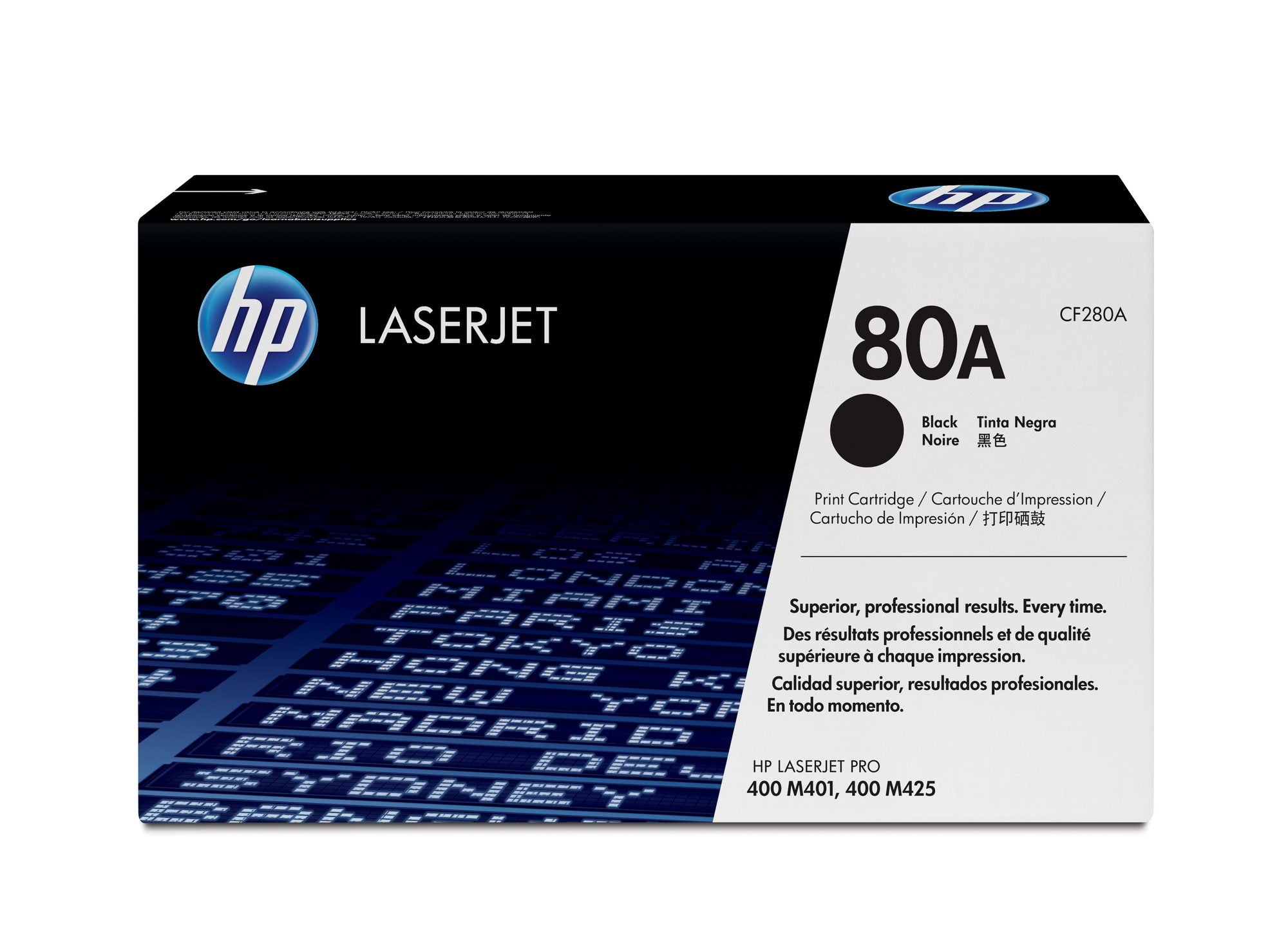 HP 80A Black Standard Capacity Toner 2.7K pages for HP LaserJet Pro M401/M425 - CF280A