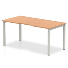 Evolve Plus 1400mm Single Starter Desk Oak Top Silver Frame BE135 DD