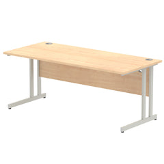 Impulse 1800 x 800mm Straight Desk Maple Top Silver Cantilever Leg I000352 DD
