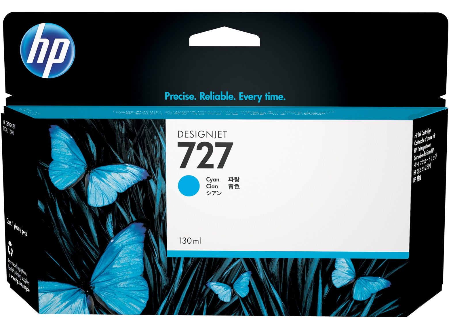 HP 727 Cyan Standard Capacity Ink Cartridge 130ml - B3P19A
