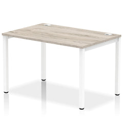 Impulse Single Row Bench Desk W1200 x D800 x H730mm Grey Oak Finish White Frame - IB00251 DD