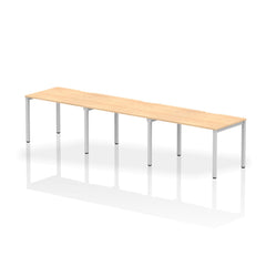Dynamic Evolve Plus 1200mm Single Row 3 Person Desk Maple Top Silver Frame BE419 DD