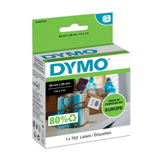 Dymo LabelWriter Multipurpose Label 25x25mm 750 Labels Per Roll White - S0929120