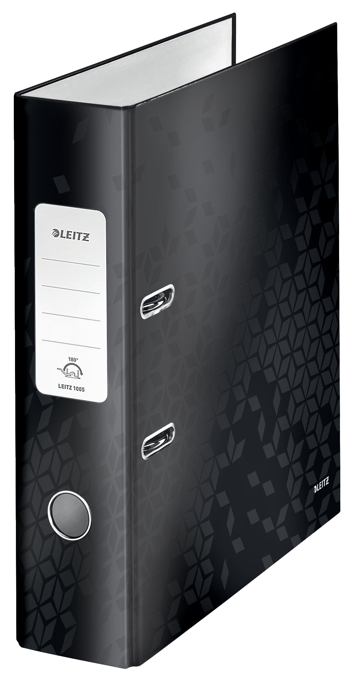 Leitz 180 WOW Lever Arch File Laminated Paper on Board A4 80mm Spine Width Black (Pack 10) 10050095