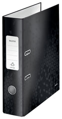 Leitz 180 WOW Lever Arch File Laminated Paper on Board A4 80mm Spine Width Black (Pack 10) 10050095