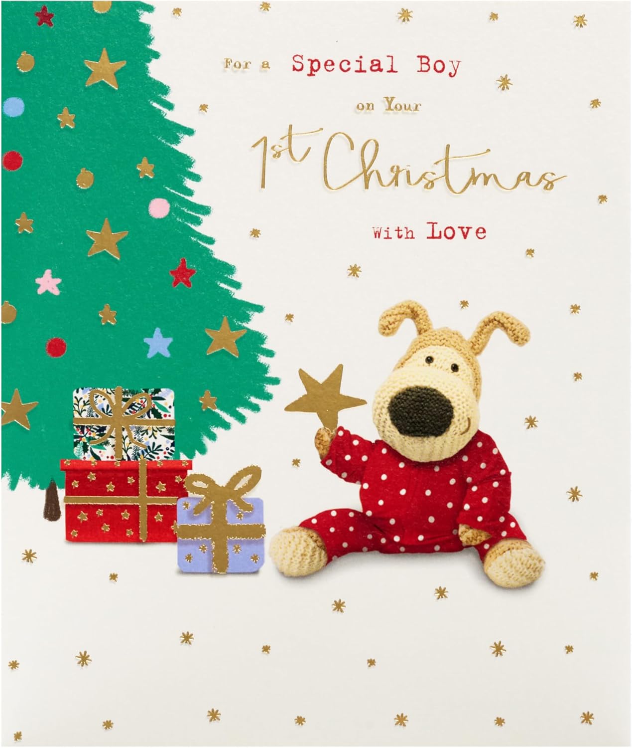 Boofle Baby Boys 1st Christmas Card - Cute Design