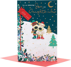 Boofles in Wellies Snowscene Son & Daughter In Law Christmas Card