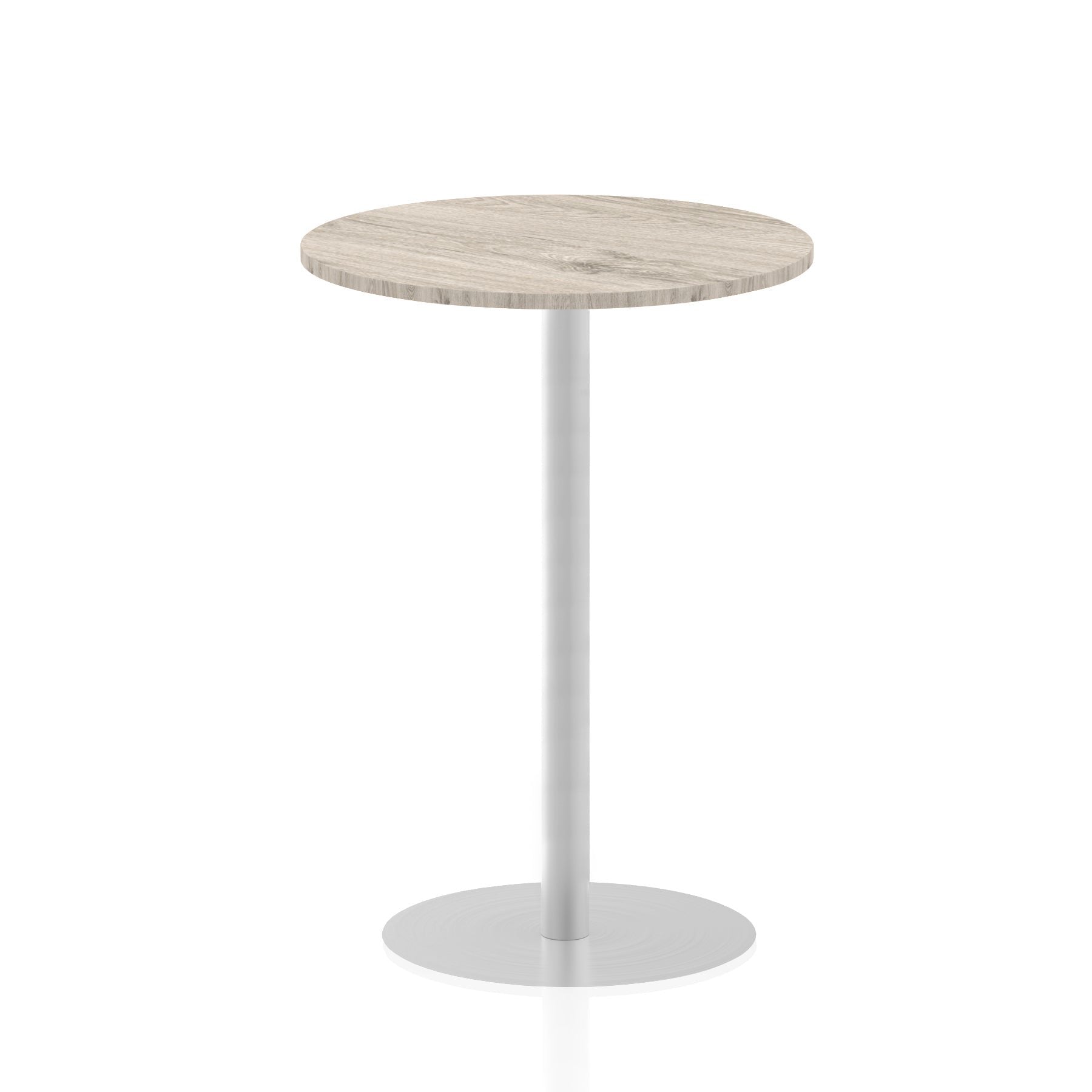 Dynamic Italia 800mm Poseur Round Table Grey Oak Top 1145mm High Leg ITL0135 DD