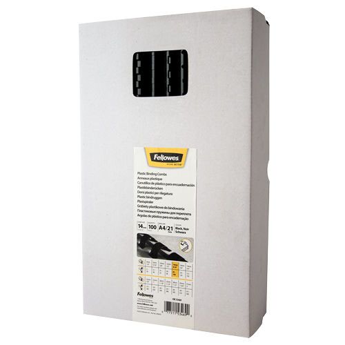 Fellowes Binding Comb A4 14mm Black (Pack 100) 5346907