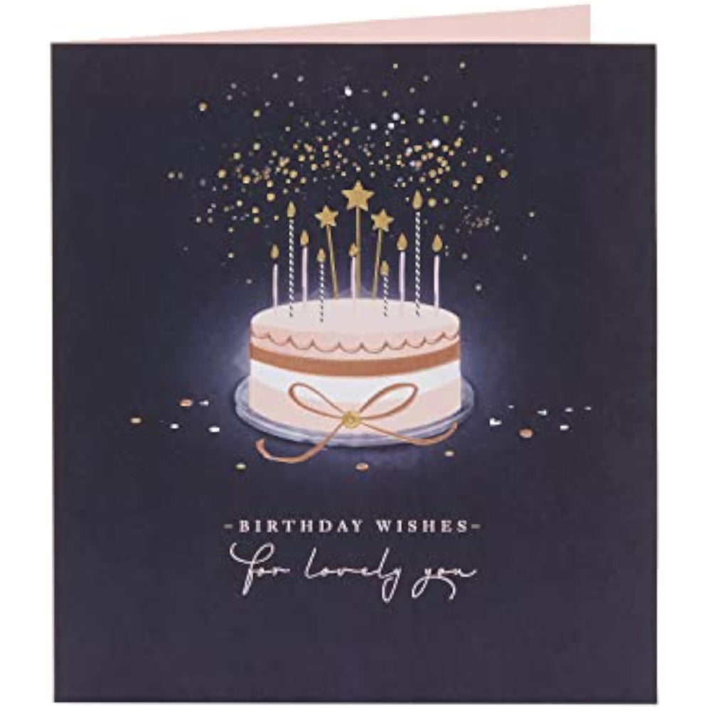 UK Greetings Birthday Card For Her/Female/Friend With Envelope - Starry Cake Design