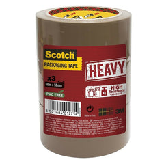 Scotch Packaging Tape Heavy Brown 50mm x 66m (Pack 3) 7100303336