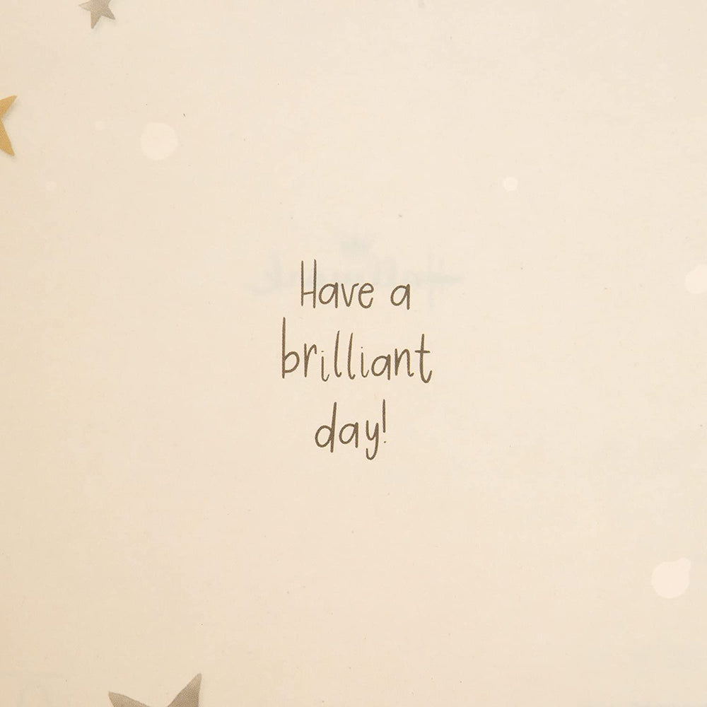 Classic Gold and Silver Text Birthday Card