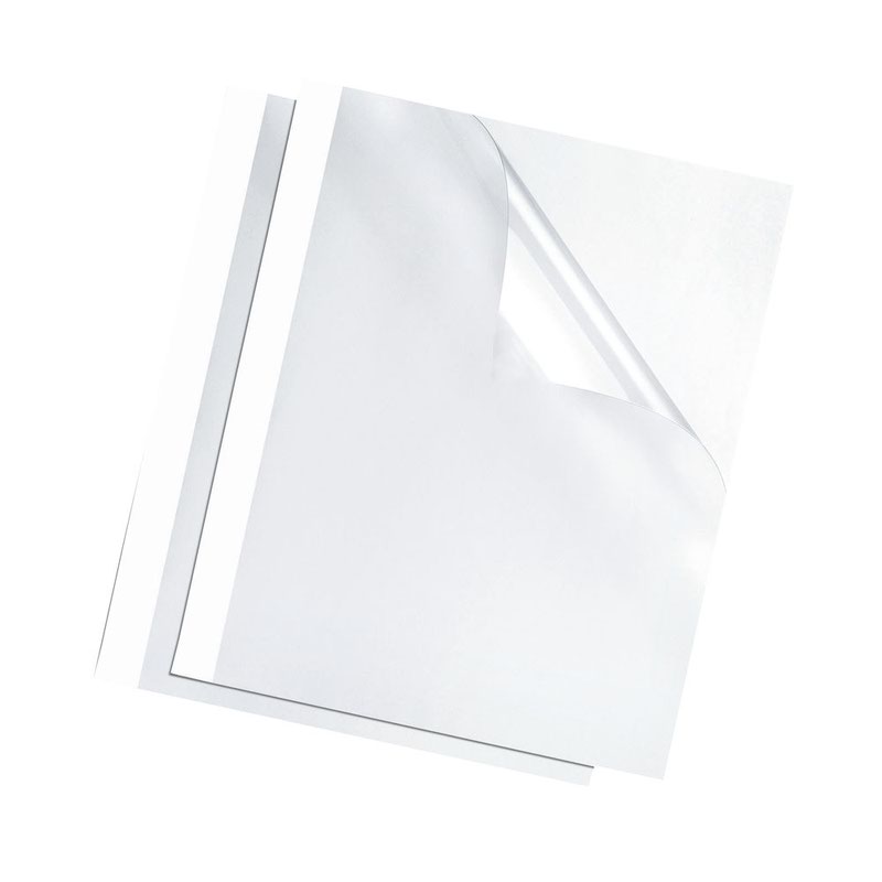 Fellowes Thermal Binding Cover A4 1.5mm Clear PVC Front White Card Back (Pack 100) 53151