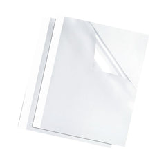 Fellowes Thermal Binding Cover A4 1.5mm Clear PVC Front White Card Back (Pack 100) 53151