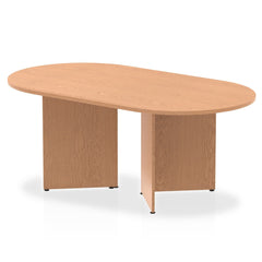 Dynmanic Impulse W1800 x D1000 x H730mm Boardroom Table Panel Arrowhead Leg Oak Finish - I003407 DD