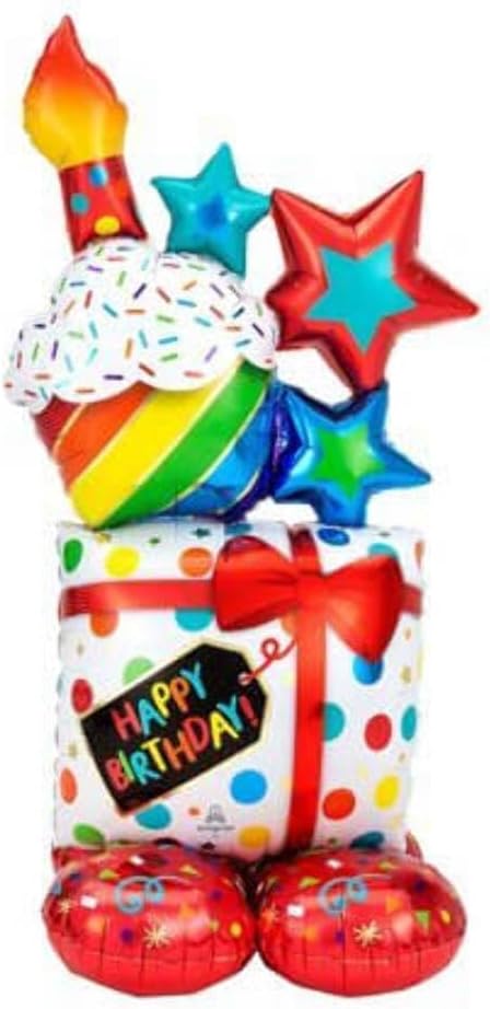 Stacked Birthday Icons Foil Balloon