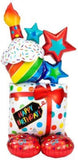 Stacked Birthday Icons Foil Balloon