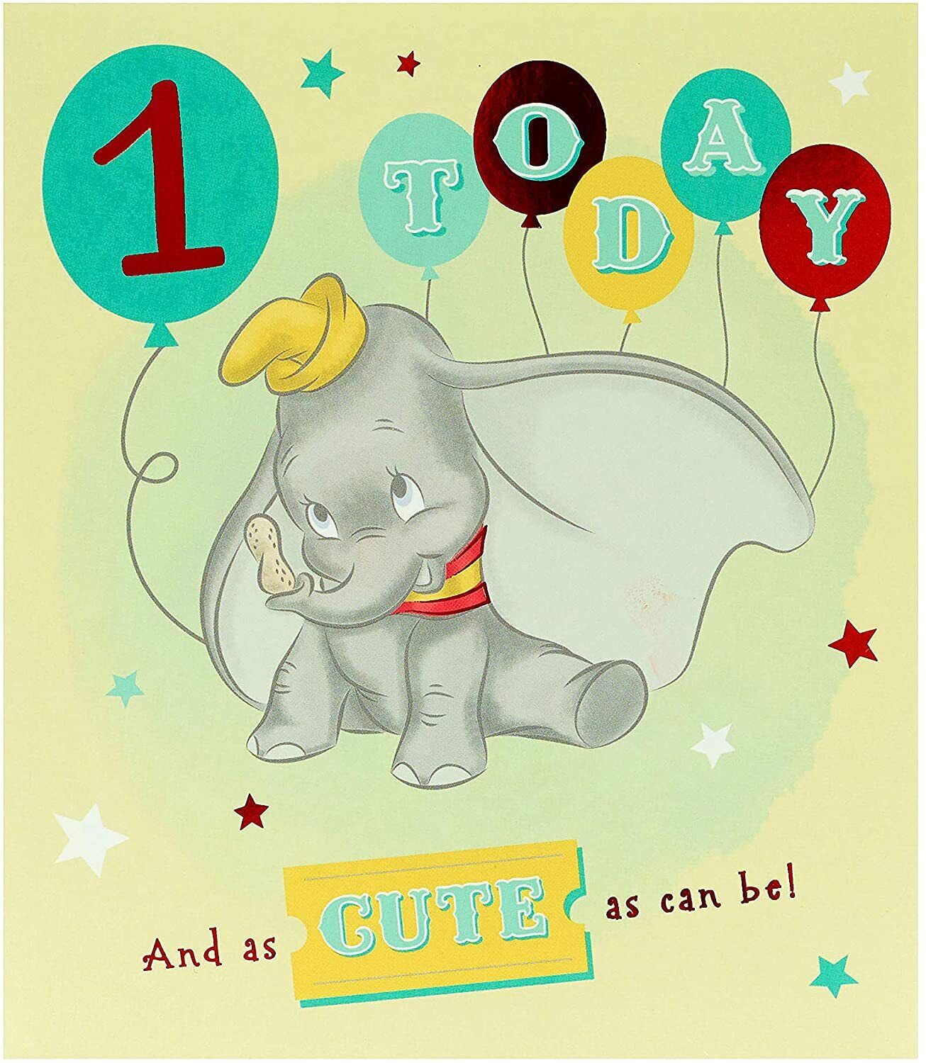 Disney Dumbo 1 Today Birthday Card