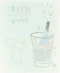 Silver Anniversary Wishes 25th Anniversary Card With Gems And Sequins