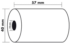 Exacompta Thermal Credit Card Roll BPA Free 1 Ply 55gsm 57x40x12mm 18m White (Pack 10) - 40339E