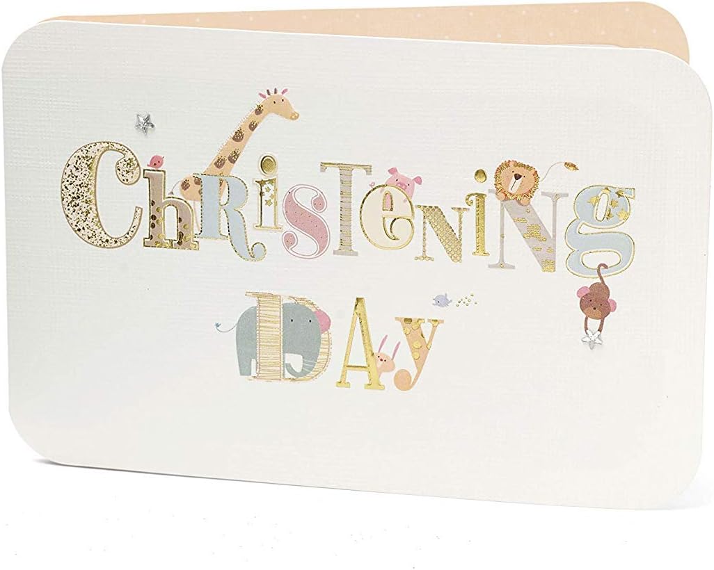 Cute Animals New Baby Christening Card