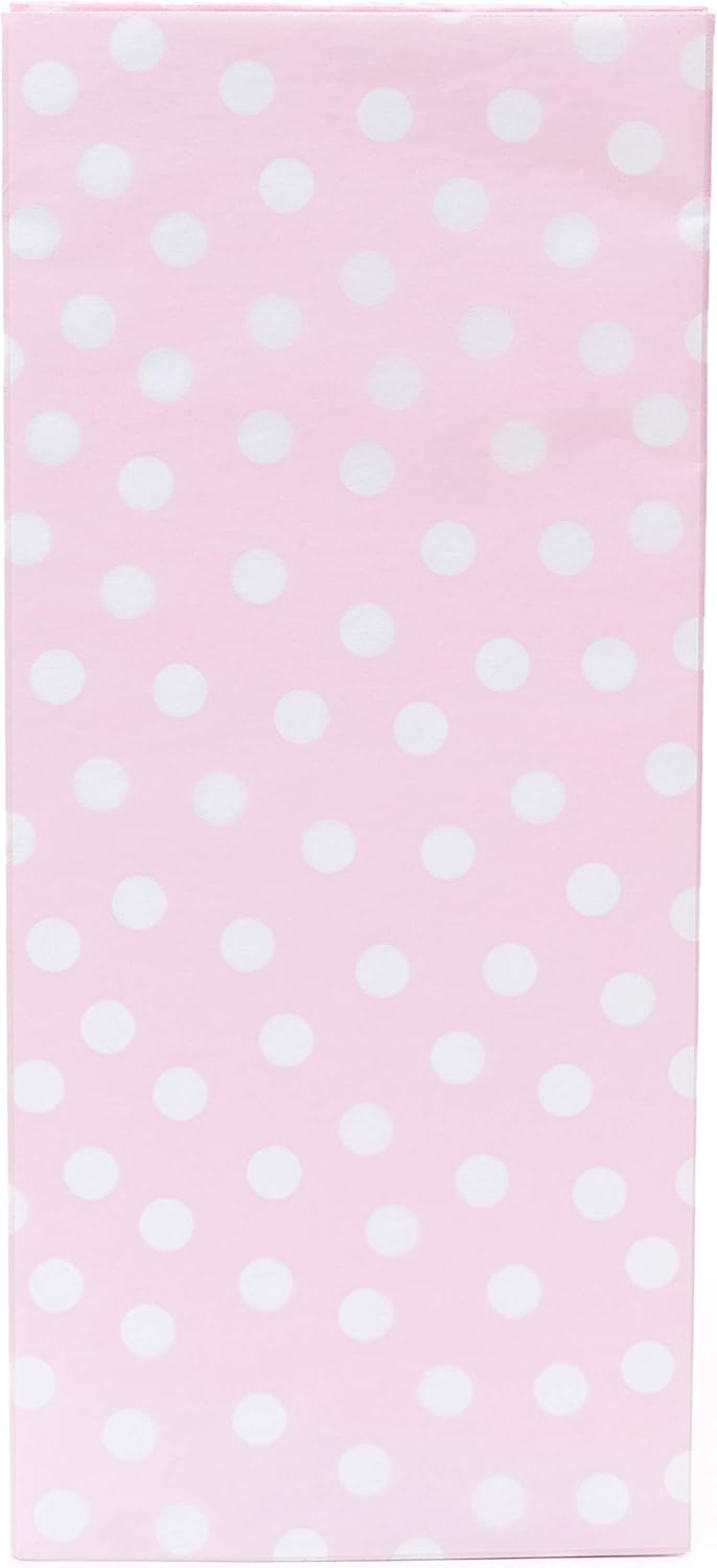Pink and White Polka dot Tissue Paper