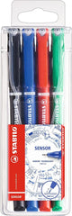 STABILO SENSOR Fineliner Pen 0.3mm Line Black/Blue/Red/Green (Wallet 4) 189/4