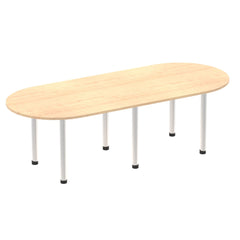 Dynamic Impulse 2400mm Boardroom Table Maple Top Silver Post Leg I000264 DD