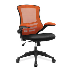 Nautilus Designs Luna Designer High Back Two Tone Mesh Task Operator Office Chair With Folding Arms & Black Shell Orange/Black - BCM/T1302/OG DD