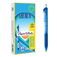 Paper Mate InkJoy 300 Retractable Ballpoint Pen 1.0mm Tip 0.7mm Line Blue (Pack 12) - S0959920