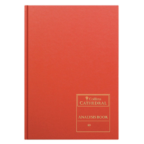 Collins Cathedral Analysis Book Casebound A4 5 Cash Column 96 Pages Red 69/5.1 - 811058