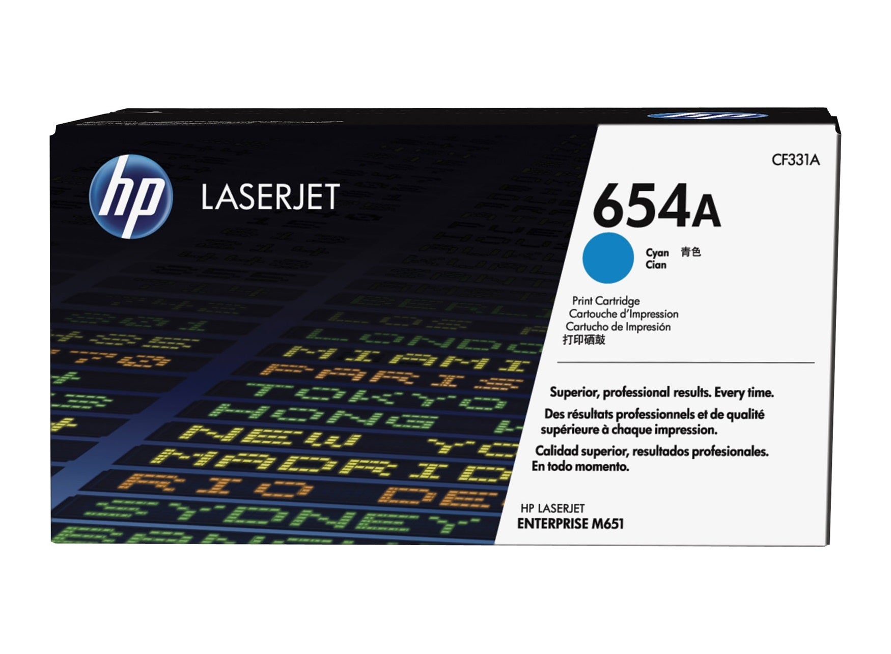 HP 654A Cyan Standard Capacity Toner 15K pages for HP Color LaserJet Enterprise M651 - CF331A