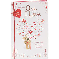 Boofle Stood Holding Tiny Hearts One I Love Valentine's Day Card