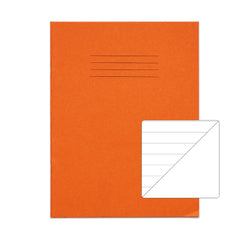 Rhino 9 x 7 A5+ Exercise Book 48 Page Feint Ruled 12mm With Plain Reverse Orange (Pack 100) - VAG014-2 DD