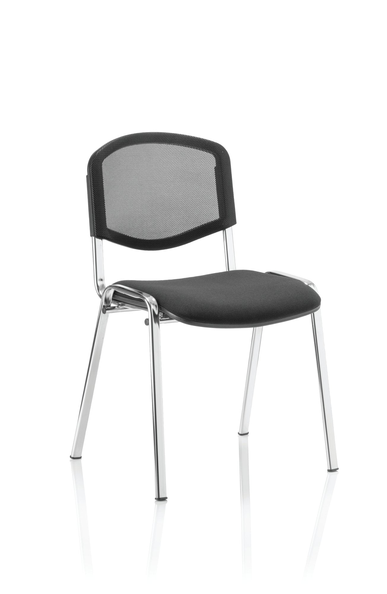ISO Stacking Chair Black Mesh Chrome Frame BR000073 DD