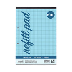 Rhino A4 Special Refill Pad 50 Leaf 7mm Squared Blue Tinted Paper (Pack 6) - HABQ-8 DD